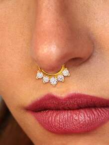 925 Sterling Silver Fashion Multi-Purpose Nose Ring/Nose Stud/Earring/Ear Cuff/Ear Clip Piercing Jewelry, Suitable For Various Occasions
