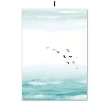 1PC Abstract Minimalist Sea Beach Surfboard Mountain Posters And Prints Wall Art Canvas Painting Wall Pictures For Living Room Decor Optional Frame ﻿