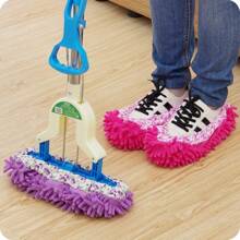 Set Of 4 Ultra-Fine Microfiber Mop Slippers - Washable And Reusable Shoe Covers That Make Floor Cleaning Easy, Soft Foot Covers Suitable For Dusting In Bedrooms, Kitchens, And Bathrooms.