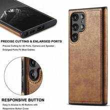Shockproof Slim Leather Case Compatible With Samsung Galaxy S25 S24 S23 S22 Plus Ultra Cover Gift For Birthday, Mother, Family, Friends, Boyfriend, Girlfriend - màu nâu - Xem 8