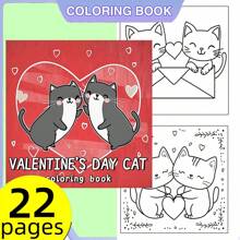 (Eine aufgewertete Deluxe-Version, verstärktes Papier 22 Seiten, 20 * 20 cm) Valentinstag Katzen Malbuch, Aquarellpapier, einzigartiger Umschlag, bequemer Malraum, geeignet für Erwachsene zum entspannten Malen | Valentinstag, Neujahr, Geburtstage und Partys - das perfekte Geschenk für alle Arten von Festen, geeignet für Freunde, Familie und Kollegen, Bücher, Schule, Schulbedarf