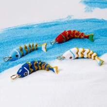 1 Pc Brass Ocean Jewelry 3D Fish Animal Movable Pendants 18K Plated Enamel Charms For Necklace DIY Jewelry