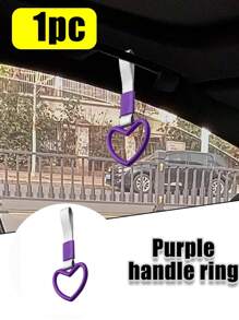 1pc Heart Shaped Pull Handle Cover, Purple/Pink Color Option, Personalized Creative Car Interior Decor Hanging On Car Handle