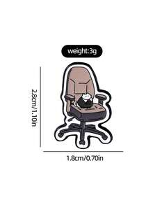 1 件创意卡通办公椅翻领别针，金属锌合金徽章胸针，衣服和包包装饰配件学校办公室配件衬衫夹克珠宝万圣节衣服别针有趣可爱教师礼物万圣节配饰教师节00 服装配饰包饰圣诞节 - 彩色 - 查看 6