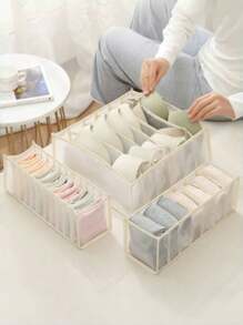 [Women's Essential] Large Capacity Foldable Underwear/Socks/Bra Storage Organizer Set (6/7/11 Grids) | Space-Saving Drawer & Closet Organizer | Multi-Functional Fabric Storage Box For Dorm/Bedroom Wardrobe Storage Box Underwear Organizer, Foldable Underwear Divider Organizer, Closet Organizer Divider, Bra Drawer Organizer For Home Use