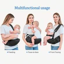 Baby Hip Carrier - Hip Carrier For Baby With Baby Safety Strap - Toddler Carrier 7-45 Lbs - Ergonomic Infant Holder Baby Carrier With Hip Seat Large Capacity Pockets - 黑色 - 查看 5