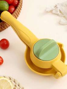 Exprimidor de limón manual jugo 100 sin semillas exprimidor manual jugos extractor frutas cocina fácil limpieza resistente libre semillas compacto diseño ergonómico gourmet utensilio saludable - Amarillo - Ver 1