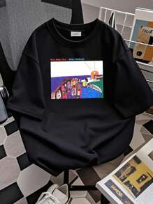 180g Pure Cotton Unisex T-Shirt Mike Oldfield Five Miles Out Album Tee Family Man Breathable Versatile Fashion Slightly Designer Clothes Summer Streetwear Soft Comfortable Stylish Men's Stretched Casual Print Round Neck Short Sleeve Top For Everyday Wear For Women Graphic - 黑色 - 查看 3