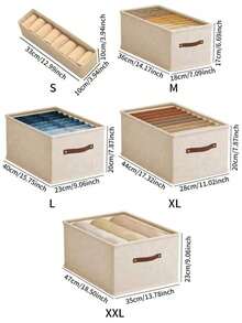 1/2pcs Beige Oxford Cloth Foldable Drawer-Style Clothing Storage Box Without Compartments For Closet, Jeans, And Sweater Organization. Decorations Autumn Decor Festival Decor Room Decor Home Decor Fall Decor Bedroom Decor - Beige - View 4