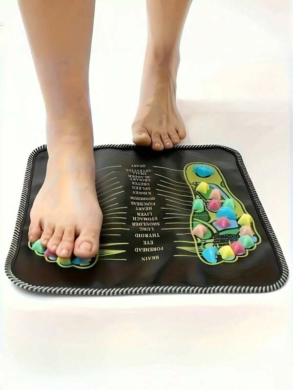 1pc Foot Massage Mat, Acupressure Points Relieve Sore, Office Standing Mat, Home Portable Foot Massager, Black Tech Standing Pad, Suitable For Yoga Relaxation, Gift For Parents, Office Long Standing, Home Office, Relieve Foot Pain Anytime