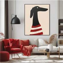 1 件墙壁艺术灵缇犬艺术海报 - 别致时尚的狗狗墙壁艺术 - 永不过时的法国名言宠物爱好者礼物墙饰 - 海报或帆布印刷 - 帆布画艺术夏季假期帆布画 - 适合家居装饰爱好者 - 房间装饰装饰，适用于家居礼物、客厅、浴室、卧室、厨房（无框架） - 彩色 - 查看 9