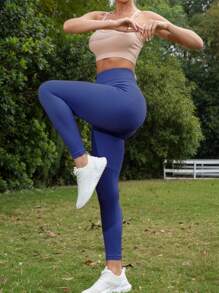 Set de 4 pantalones de yoga sin costuras acanalados, pantalones base de capa para deportes, mallas elásticas y versátiles para gimnasio y exteriores