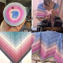 300g Colorful Pure Cotton Cake Gradient Cotton Rainbow DIY Scarf Shawl Skirt Wool Yarn Crochet - Multicolor - View 27