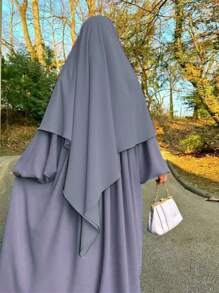 Nida-Stoff-Einzelschicht Tie-Up Gebetsmantel, atmungsaktiver praktischer Hijab für Frauen, geeignet für den täglichen Gebrauch, Frühling/Sommer/Herbst