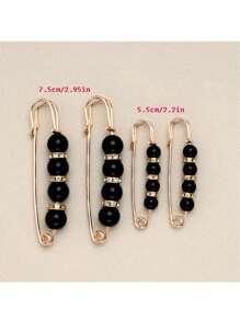 New Sweet And Versatile Pearl Waist Belt, Resize To Match Pants, Belt And Skirt, Waist Artifact, Female Pin, Anti-Exposure Brooch, Collar, Anti-Exposure Brooch Buckle, Invisible Anti-Pearl Brooch, Female Waist Pin, Fixed Clothes, Corsage, Shirt Brooch, Can Be Used As Clothing Decoration 6 Pieces/Set, Aluminum Alloy Waist Buckle Waist Decoration Set