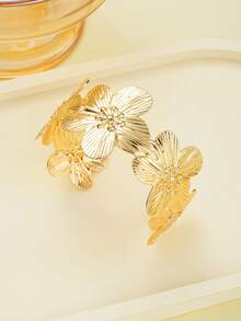 5/3/1 套装金属 3D 花朵项链耳环套装，夸张花朵手链鼻环身体链首饰套装，适合女性、日常/派对/节日的礼物 - 款式1 - 查看 12