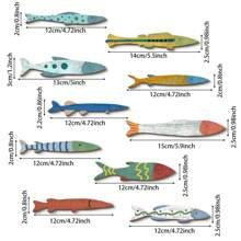 1/10 Piezas Decoración de pared de peces de madera de colores estilo playa, náutico y costero. Escultura de pared con diseño de banco de peces para decoración de hogar, baño, dormitorio (para pegar DIY). Decoración de verano, dormitorio, pared, escuela, sorpresa escolar, decoración de dormitorio