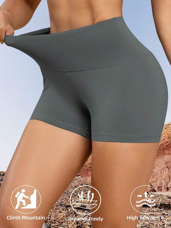 Damskie spodenki motocyklowe Outdoor Biker, Jednokolorowe spodenki do podnoszenia ciężarów z wysokim stanem, Wygodne, oddychające, uniwersalne, na lato