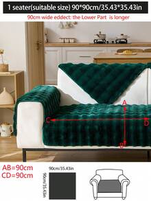 1pc Thickened Plush Sofa Cushion Cover, Warm All Season Anti-Slip Sofa Slipcover, Dust-Proof Machine Washable Sofa Mat For Bedroom, Office, Living Room L-Shaped Sofa 1/2/3/4 Seats - Dark Green - View 20