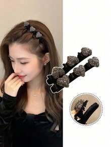 1/2pcs Fashionable Luxurious Rhinestone Side Clips, Multi-Layer Hollow Textured Princess Alligator Hair Clip Hairpin Hair Accessories, For Women, Fall, Travel, Hair Tools, Accessories Women, Hair Stuff,Fall,Hair,Hair Accessories,Hair Accessories For Women,Travel,Hair Accessories,Accessories Women,Hair Accessory,Hair Accessories Women,Hair Tools,Hair Stuff,Stuff,Beauty Accessories,Stocking Stuffers,Stocking Fillers,Stocking Stuffers For Women,Stocking Fillers Women,Christmas Gifts,Gifts,Christmas Stocking Fillers,Gifts For Women,Gift,Christmas Gift,Stocking Stuffers For Adults,Stocking Fillers For Adult,Hair Stuff,Women's Accessories,Stocking Stuffer,Coming-Of-Age Hair Accessory,Christmas Hair Accessories,Gift Ideas For Women,Beauty Stocking Fillers,Christmas Gifts For Women - Multicolor - View 5