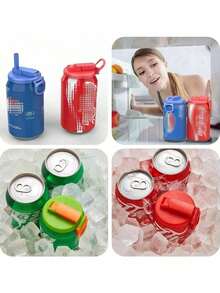 1pc Cola Can LIDS Four-Color Can LIDS Straw Can LIDS Are Reusable Soda, Beverage, Juice, Can LIDS, Outdoor Party Supplies Set, Camping And Travel Beverage Protection LIDS