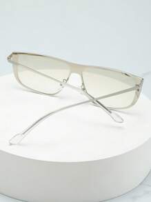 1 Stück Damen Vintage-Brille mit quadratischem Metallrahmen und Münzen, hochwertig, personalisierter Streetstyle, geeignet für Autofahren, Reisen, Urlaub, lässiger Alltagsgebrauch, Preppy-Stil für den Schulanfang, rechteckige Form
