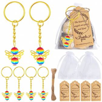 20 套守护天使彩虹钥匙扣婚礼布置宾客礼物派对用品附感谢卡糖果袋