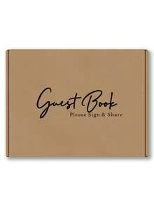 1pc Guest Book For Wedding, Party, Special Events - Elegant Gold Foil Edged Visitor Registry Book, Great For Weddings, Celebrations, Parties And Bridal Showers,Christmas - Pink - View 9