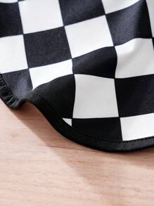 1pc Rhombus Pattern Cap Sleeve Pet Clothes, Outfit For Cats & Dogs