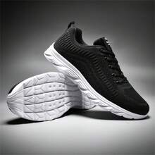 Men's Running Shoes, Thick Bottom Ultra-Light Comfortable Soft Sole Shock Absorbing Leisure Shoes, Plus Size Work Shoes Mesh Fabric