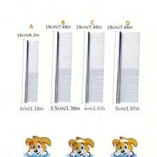 1 pièce Peigne de toilettage pour chien en acier inoxydable long avec brossage enlevage des poils épais et brossage de 19 cm, peigne de démêlage pour toilettage des chats et des chiens pour animaux aux poils hirsutes, élimine doucement le sous-poil desserré et la puce.