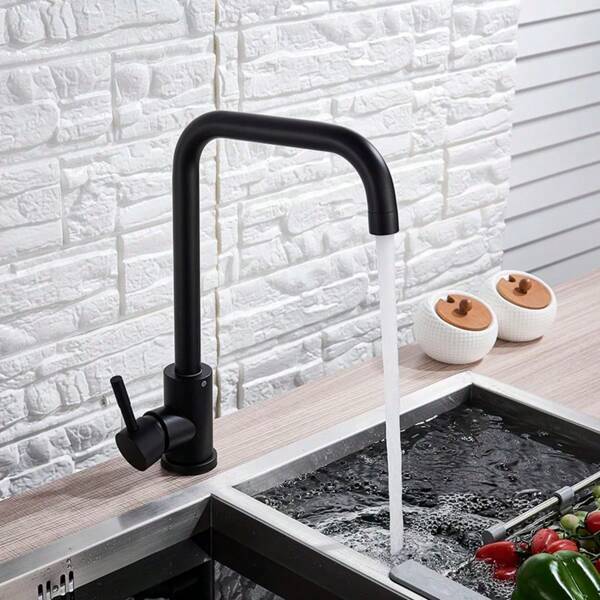 Edelstahl Küchenarmatur mit flexiblem Warm-Kalt-Wasser-Mischer, Einhebel-Auszieharmatur, für Spüle, Wandmontage