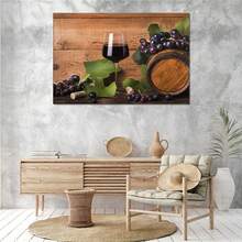 Wine Wall Art Decor For Kitchen Dining Room Grapes Fruit Canvas Wine Bottle Pictures Paintings Modern Artwork Decorations - Multicolor - View 3