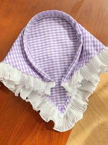 1pc Lace Lace Headscarf Vintage Triangle Scarf French Streamer Headband Sunblock Bun Hat Silk Scarf Women's Headscarf Hat, Pastoral Elegant Headband, Lace Edge Hair Accessories