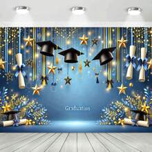 1 Abschluss Party Abschluss Deko Banner, multi Größen und multi-Zweck Dekoration, geeignet für Zuhause, Garten, Studio und Outdoor Feierlichkeiten - Feiertags Hintergrund mit Hut, Stern und "Abschluss" Text, kein Strom nötig, sehr geeignet für Feste, Vatertag und Abschlussfeierlichkeiten, Abschluss Party Dekoration
