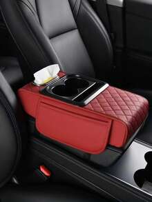 Caja de almacenamiento para automóvil, Extensión de apoyabrazos para automóvil, Caja de apoyabrazos central para automóvil, Caja de apoyabrazos de material de alta gama y diseño ergonómico, Mejora de la comodidad de conducción, Resistente al desgaste y a la suciedad, fácil de limpiar, compatible con varios vehículos, nueva caja de pañuelos con portavasos, almacenamiento en capas, móvil, organizador de almacenamiento para mujeres, regalo de artículos esenciales para viajes - Multicolor - Ver 7