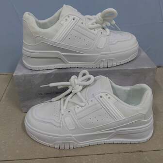 全新休闲男士白色低帮系带透气户外运动鞋