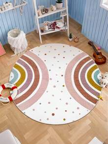 1 tấm thảm sọc cầu vồng, chấm bi nhiều màu, nhẹ, sang trọng, tối giản, họa tiết hình học, chống trượt, dày, mềm mại, có thể giặt được, thích hợp cho phòng khách, phòng ngủ, văn phòng, ban công - Nhiều màu - Xem 4