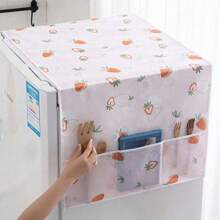 1 Stück, Haushalts-Kühlschrankstaubschutz, Aufbewahrungshängetasche, Aufbewahrungstasche, staubdicht, wasserdicht, ölbeständiger Kühlschrankabdecker-Handtuch, Home Fabric Staubtasche, Kühlschrankstaubdeckbezug, leicht luxuriöse hochwertige Doppeltür-Gefrierschrank-Waschmaschinen-Abdeckung Tuch