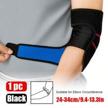 1 Pc - Adjustable Compression Elbow Brace, Two-Way Cross Fixed Elbow Support, Sports Arm Brace For Tennis, Golf, Badminton, Weightlifting, Daily Fitness, Basketball, Black, Men & Women Gym Gym Accessories Coderas