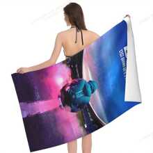 Asciugamano da spiaggia "Jul C'est Quand Qu'il S'éteint" - Asciugamano in microfibra ad asciugatura rapida super assorbente con design artistico spaziale vibrante, morbido e leggero, adatto per yoga, nuoto, surf ed essenziali per il viaggio in spiaggia