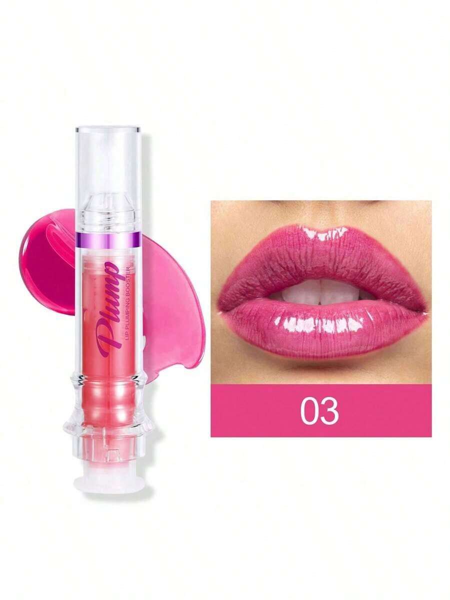 Lip Plumper Gloss, Natural Spicy Lip Plumping Booster Lip Plumping Oil, Ultra-Hydrating & Nourishing Plump And Pout Lip Plumper, Glossy Finish Fuller Lip Plumping Lip Gloss For Women Girls - 03 - 查看 1