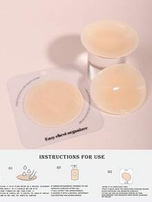 Miếng dán nâng ngực bằng silicon mỏng, có thể tái sử dụng, giúp che giấu đầu nhũ hoa và tạo độ nâng đỡ, thích hợp mặc cùng áo phông và áo mỏng. - Nhiều màu - Xem 3