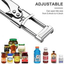 1pc Adjustable Can & Jar Opener, Multifunctional Stainless Steel Can Opener With Lid Lifter, Manual Bottle Opener, Kitchen Tool, Suitable For Kitchen And Outdoor Use - Silver - View 10