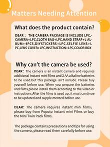 Popoto Instant Camera Set7In1 Photo Camera For Mini Twin Pack Films Gift/Birthday/Girlfriend/Outdoor/Party/Wedding (Not Include Batteries And Films) - Gray Green - View 12