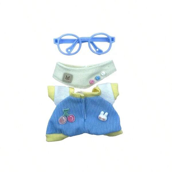 LaBuB 6.69-Inch Mini 3 PiecesSet - Cute Scarf, Pants, And Eyeglasses, Dollcore Style Party Gift Box (Doll Not Included)