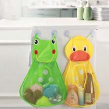 1PC Bathroom Kids Bath Toy Storage Bag , Cute Cartoon Style Wall Mounted Toy Storage Mesh Pocket, Bathroom Toiletries Storage Mesh Bag Waterproof And Drainable With Suction Cups For Firm Attachment