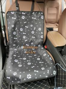 1pc Waterproof Printed Oxford Cloth Pet Car Front Seat Cover, Suitable For Outdoor And Anti-Dirty Car Seat Mat
