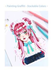 Languo 162 Color Neutral Pen Premium Set, Student Drawing Special Drawing Coloring Painting Gel-Pen 0.6mm Signature Pen, Color Markers To Make Notes High Capacity Handbook Pen Diy Stackable Color Drawing Ins Style Anime Cartoon Coloring Hand Drawing Pen