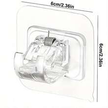 10 Curtain Rod Bracket Hooks, No Drilling Required, Self-Adhesive Curtain Rod Bracket Nail Free Adjustable Curtain Rod Hooks, Bathroom Kitchen Hotel Curtain Rod Hooks